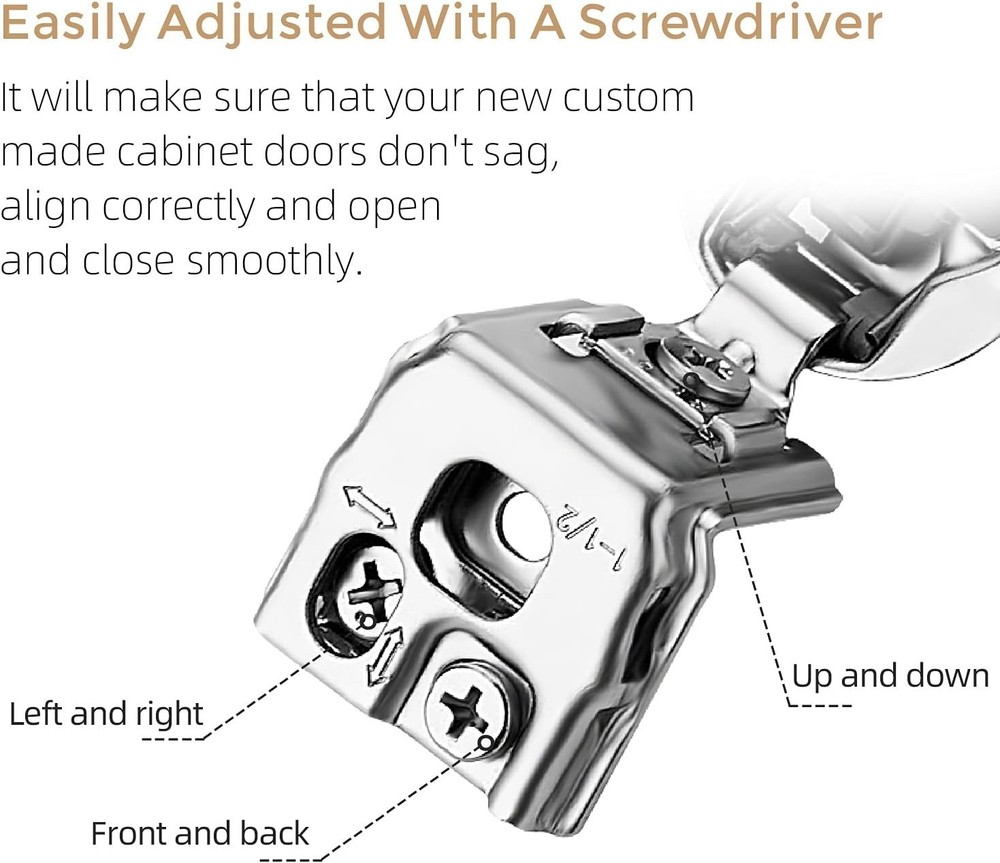10 Pack Soft Close Hinges for Kitchens - Quiet Operation & Style