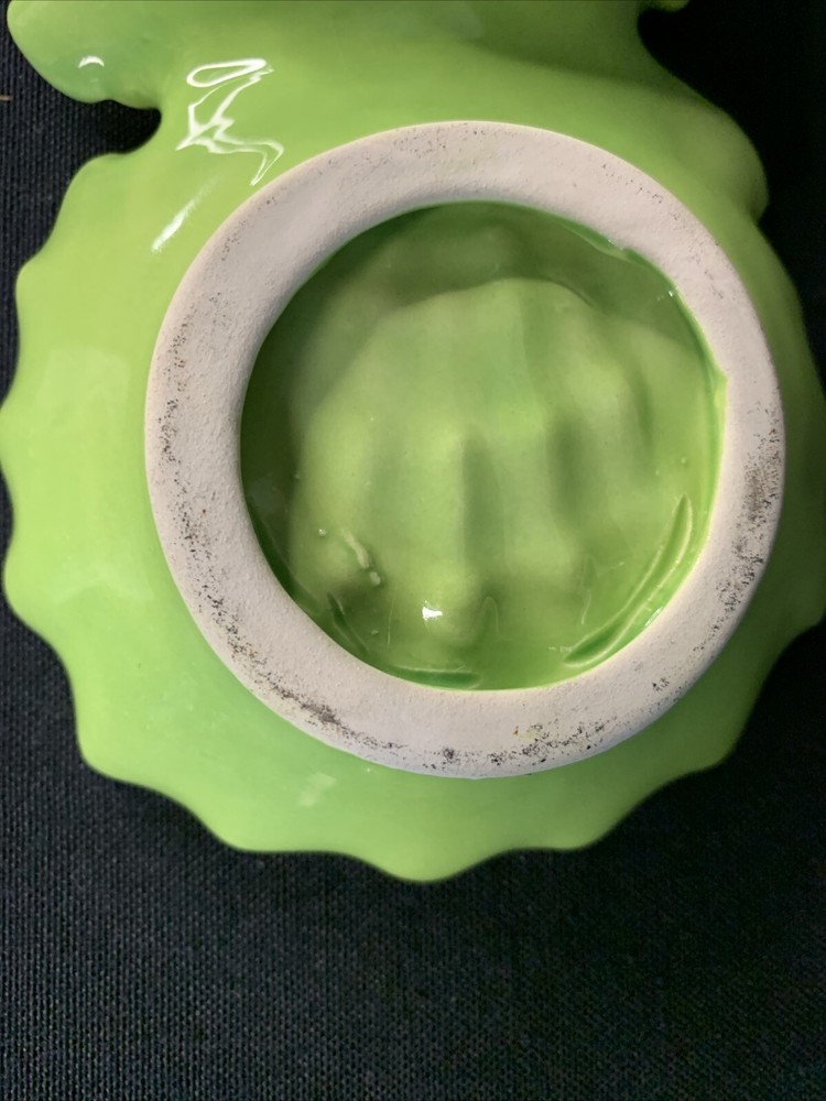 Vintage Lime Green Spider Web Design Ashtray