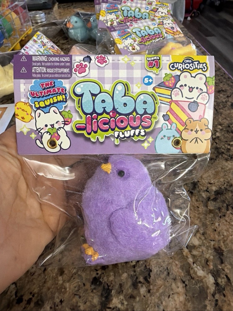 Taba-licious Fluffs PURPLE CHICK Orb Squeeze Toy Taba Squishy