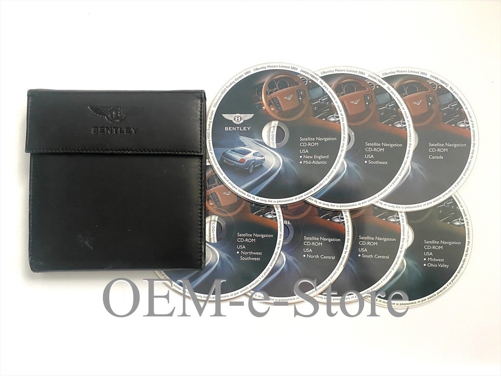 2004-2006 Bentley Continental GT Flying Spur Navigation CD US CAN Map 7 Disc Set