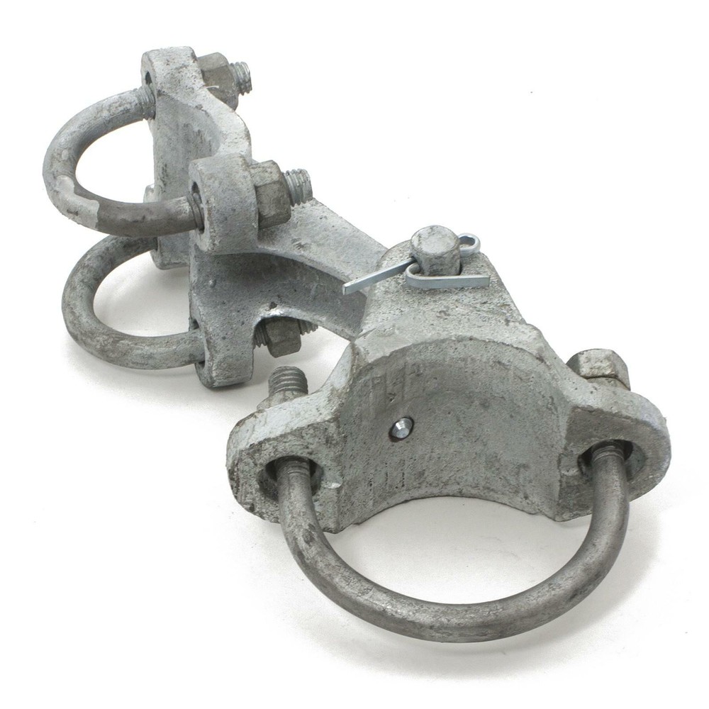 Chain Link 3" 2 7/8" OD Adjustable 180 Offset Industrial Gate Hinge (2 Pack)