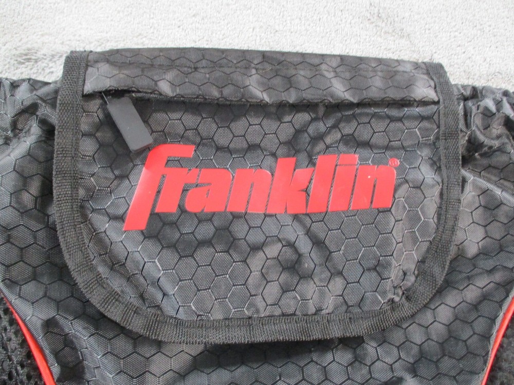 Franklin Baseball Drawstring Bag Black Red Pockets Shoe Compartment Softball GUC