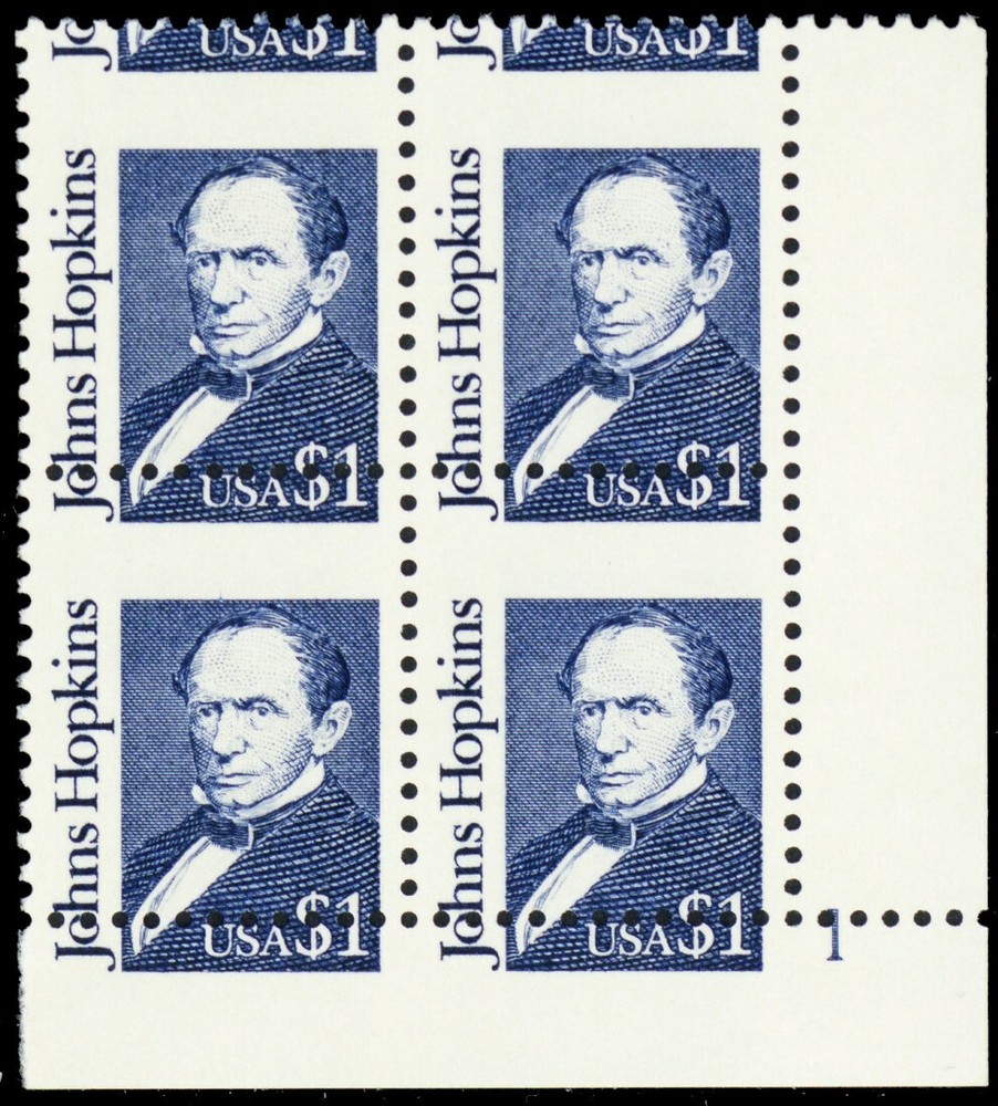 2194, Mint NH $1 Misperfed Plate Block Error *-* Stuart Katz
