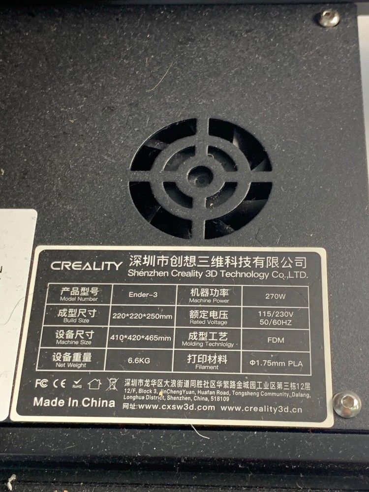 Creality Ender-3 3D Printer 270w , w/ Screen (Untested)