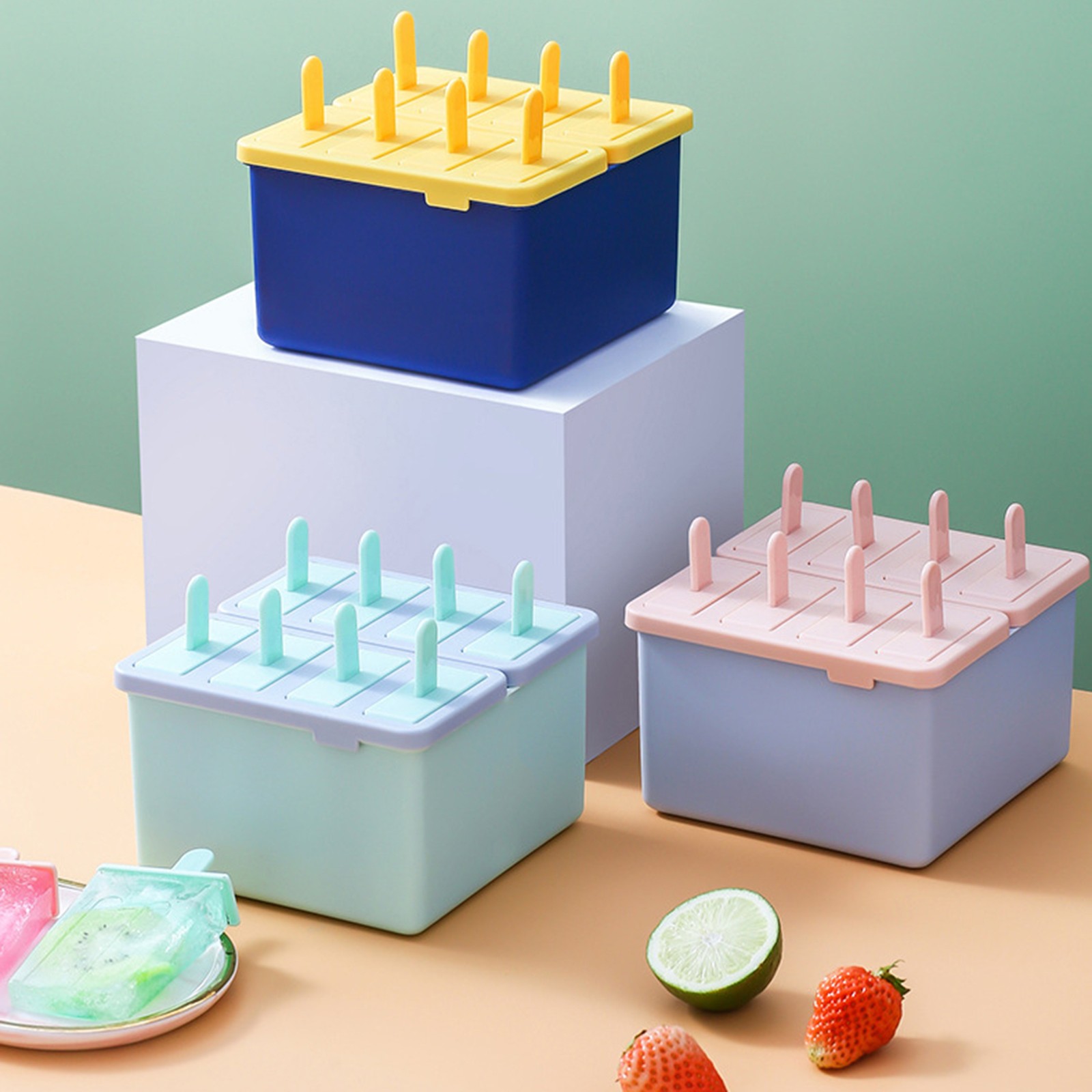 Ice Cream Molds with Sticks Reusable Popsicle Maker Ice Pop Maker for Freezer