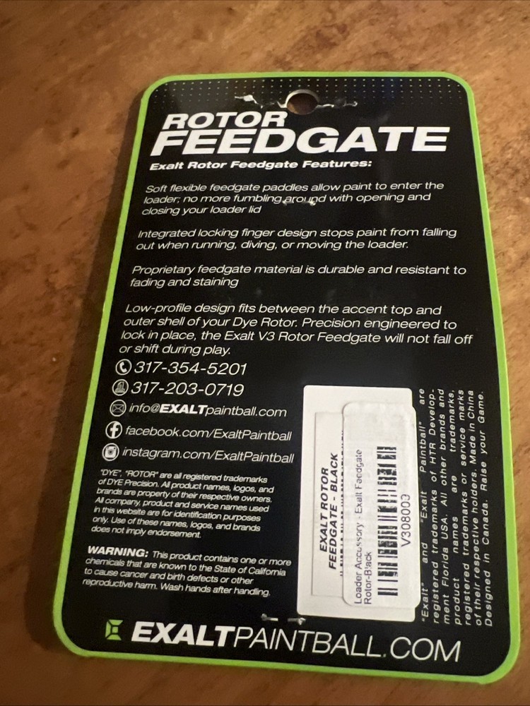 Exalt Rotor Feedgate Black Paintball Speed Feed Hopper Loader
