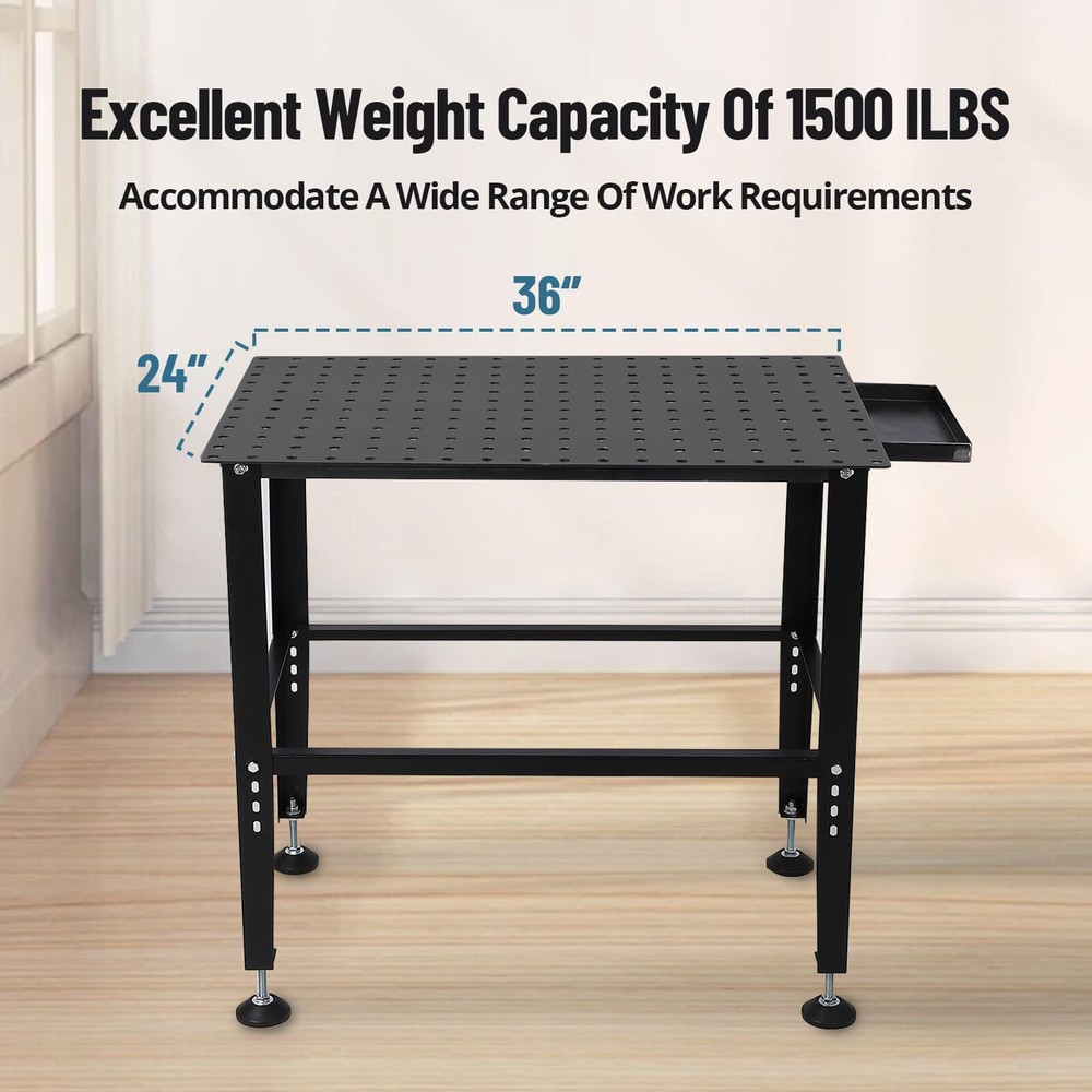 36"x24" Welding Table 1500lbs Load Capacity Steel Welding Workbench Table Garage