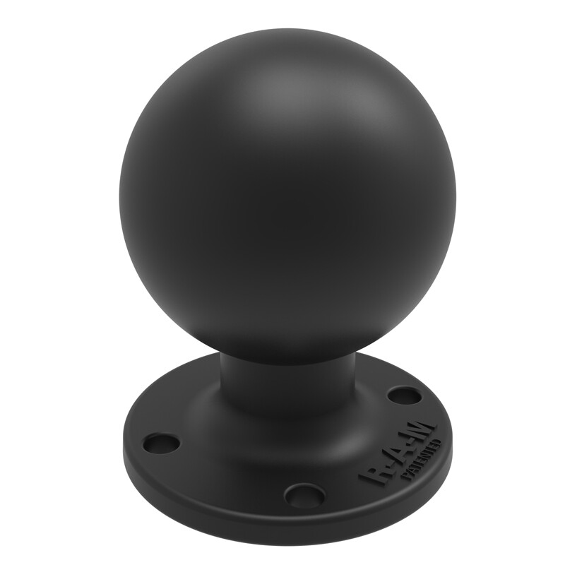 RAM Mount 2.4375" Diameter Round AMPs Hole Pattern Base with 2.25" Rubber Ball
