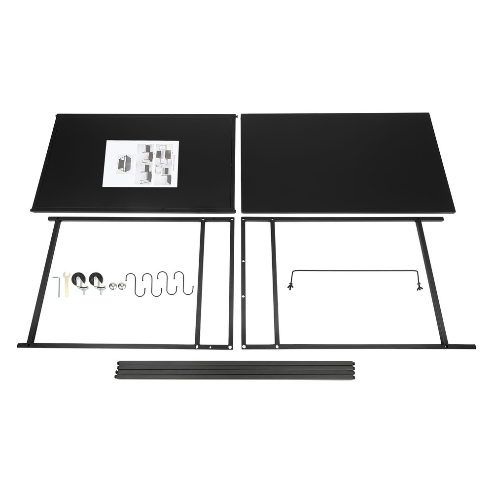 Kitchen BBQ Food Prep Work Cart Table Stand Mobile Storage Rack Grid Panel 2Tier