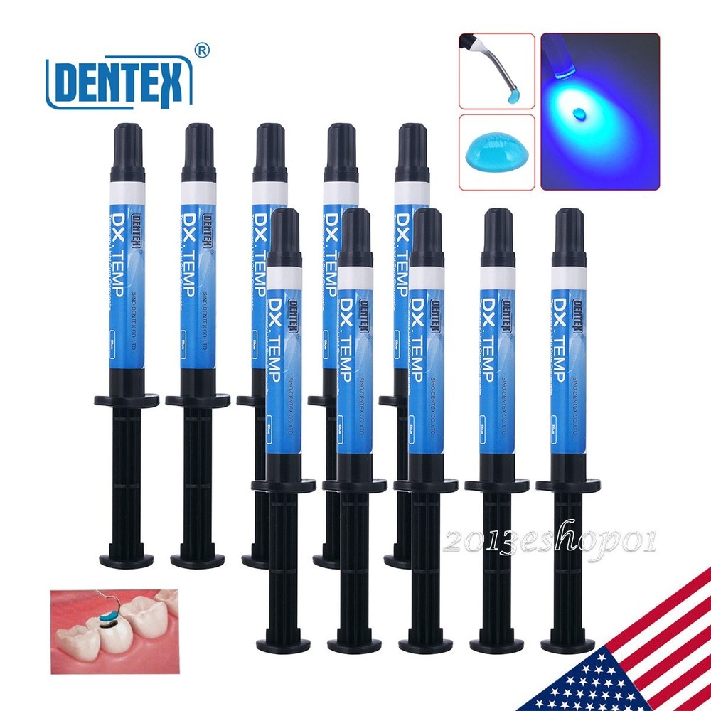 10x Dentex Dental Temp Flow Light Curing Temporary Filling Composite Material