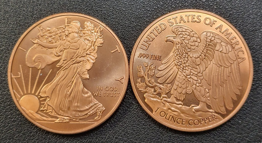 2- 1 oz Copper Rounds ASE Design