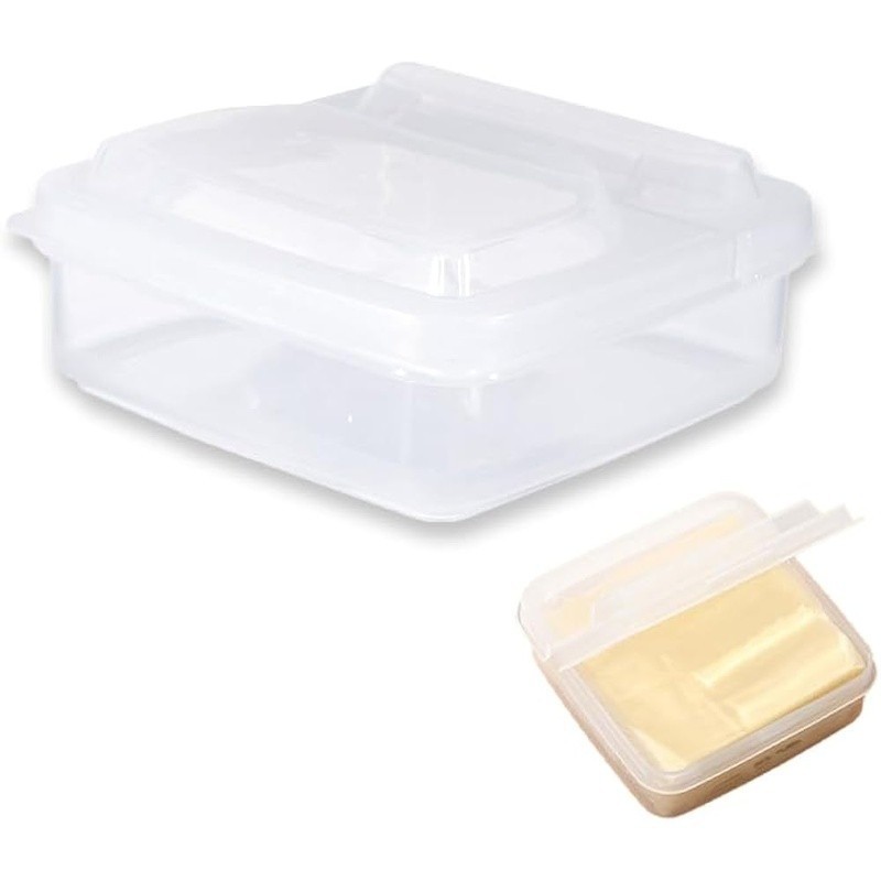 Durable Stackable Cheese Container W/ Flip Lid Food Storage Organizer 12 Slices