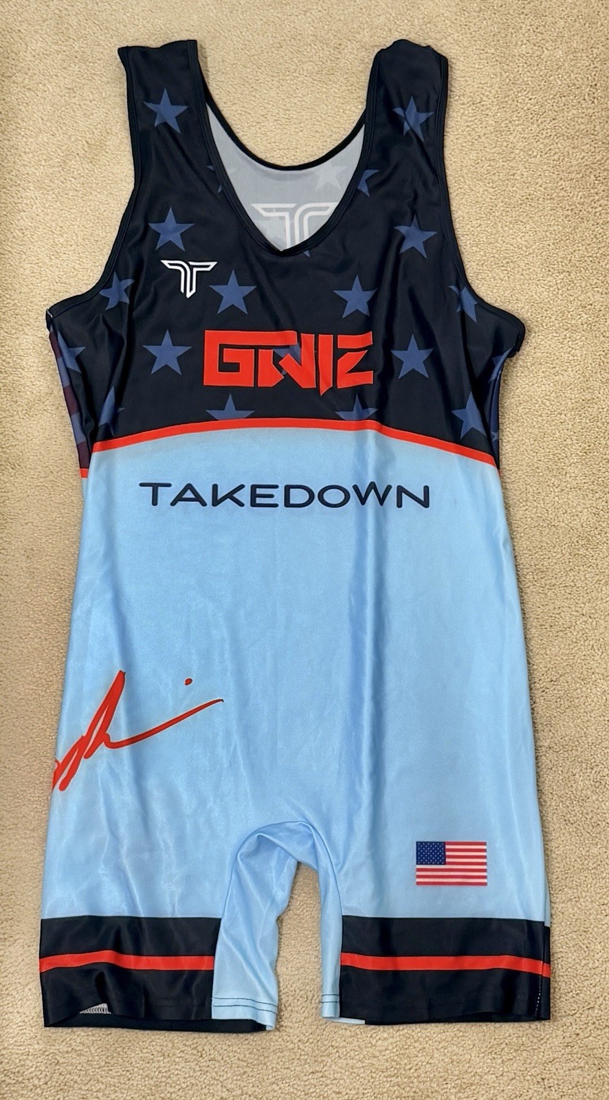 WRESTLING SINGLET Nick G GWIZ Match-used Jock XL