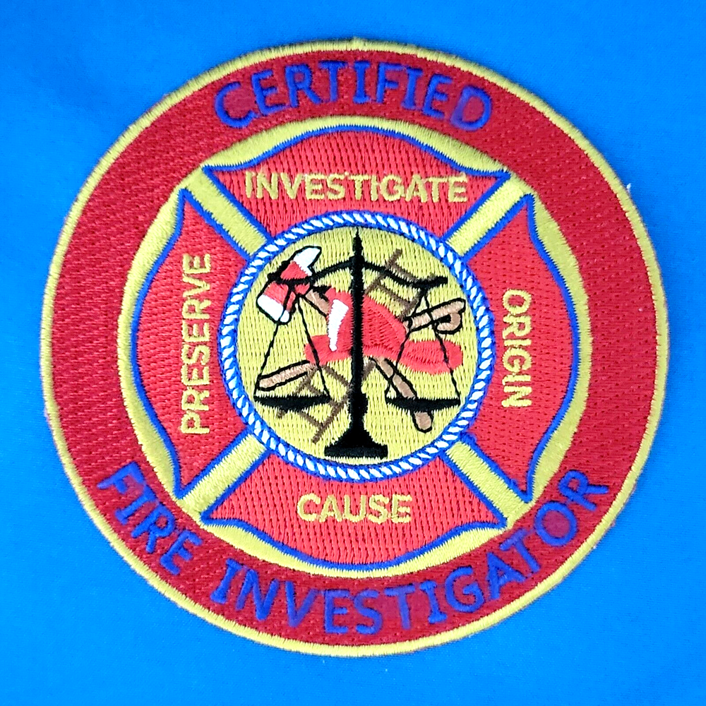 CERTIFIED FIRE INVESTIGATOR PATCH, Item #2007-4" Embroidered Patch
