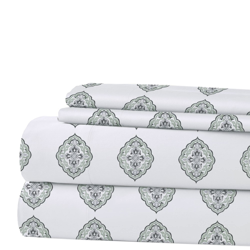 Modern Threads Printed 4-Piece Extra Soft Bedding Sheets & Pillowcase Set, De...