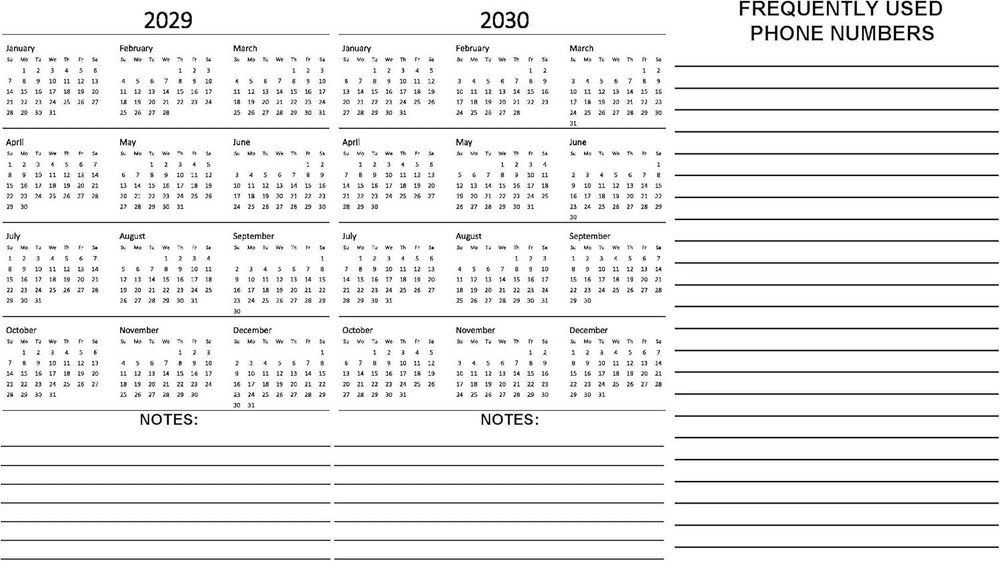 5 Year Calendar Planner 2026-2030