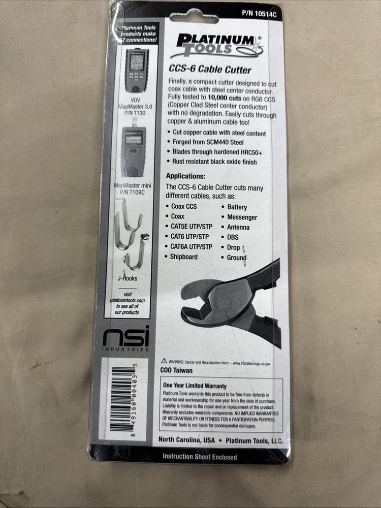 Platinum Tools 10514C CCS-6 Cable Cutter