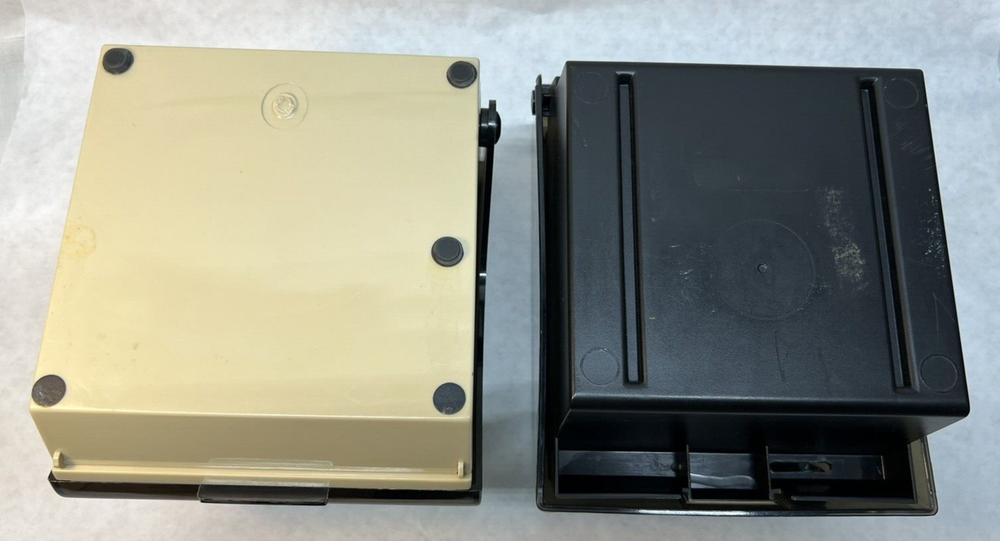 Vtg 5.25" floppy disk media storage cases, Quill, Eichner Systems, non-locking