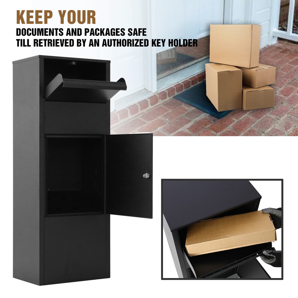 Parcel Delivery Drop Box for Porch Lockable Secure Storage Compartment Mailboxes