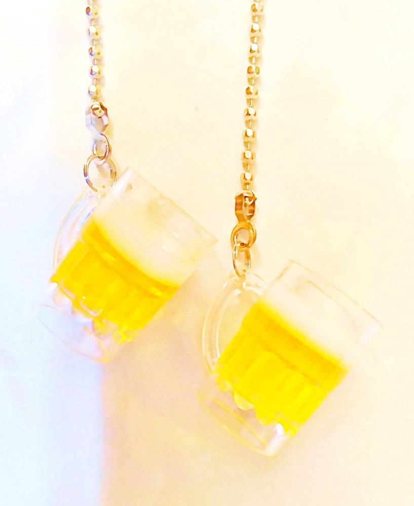 Set of Two ~ BEER MUGS Plastic ~ Ceiling Fan Pulls