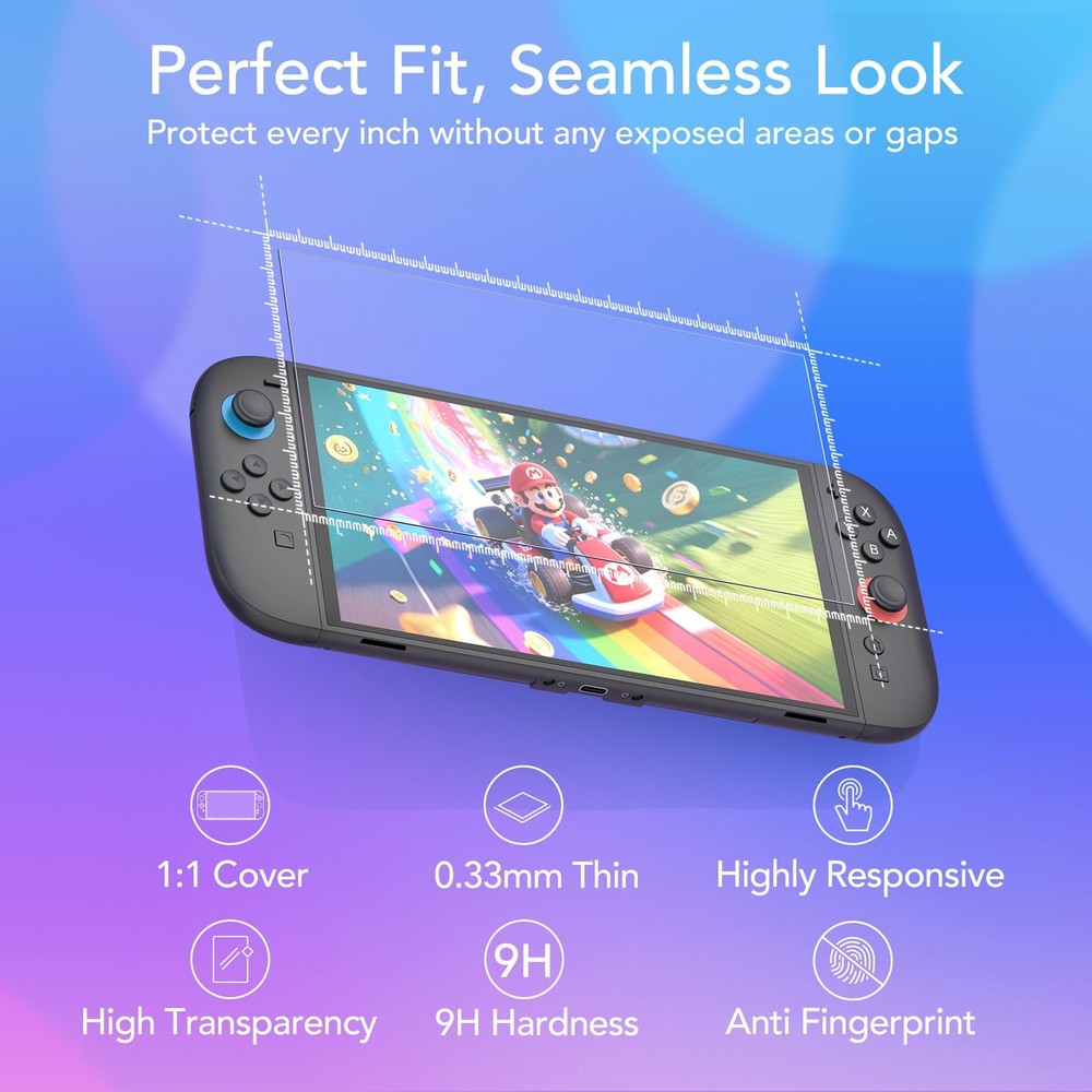 4 Pack Tempered Glass Screen Protector for 4 *Switch 2, Transparent