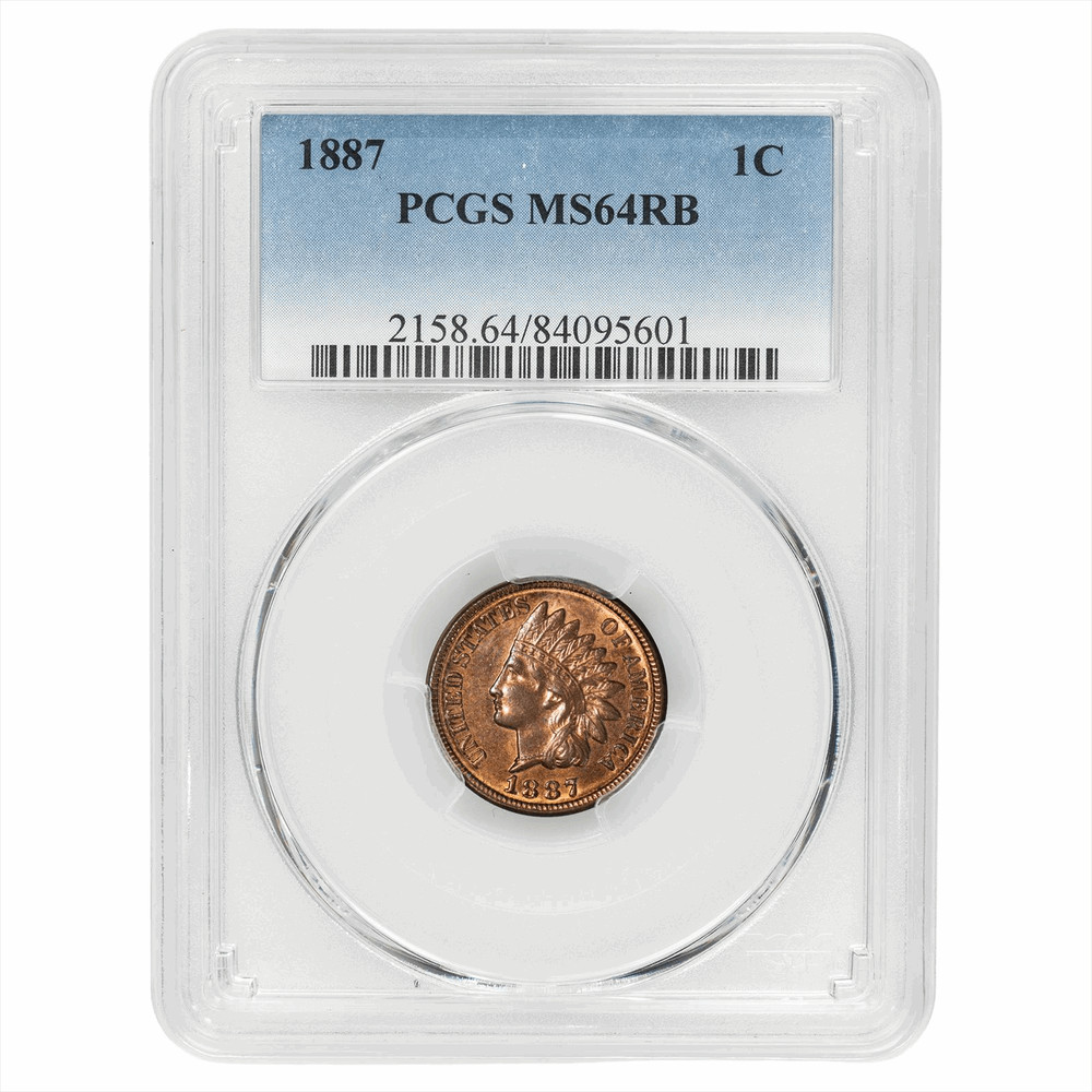 1887 Indian Head Cent 1C PCGS MS 64 RB