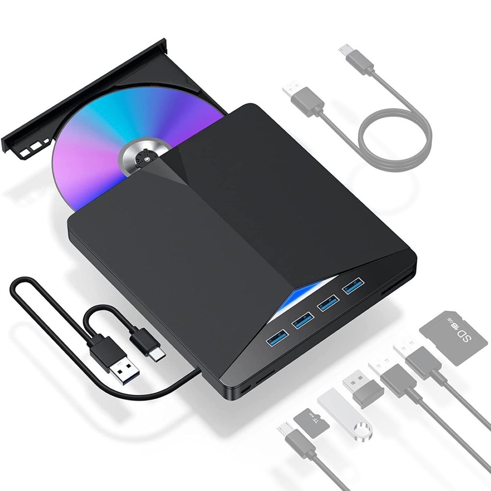 Portable External CD DVD Drive PC Laptop Burner Reader Writer USB 3.0