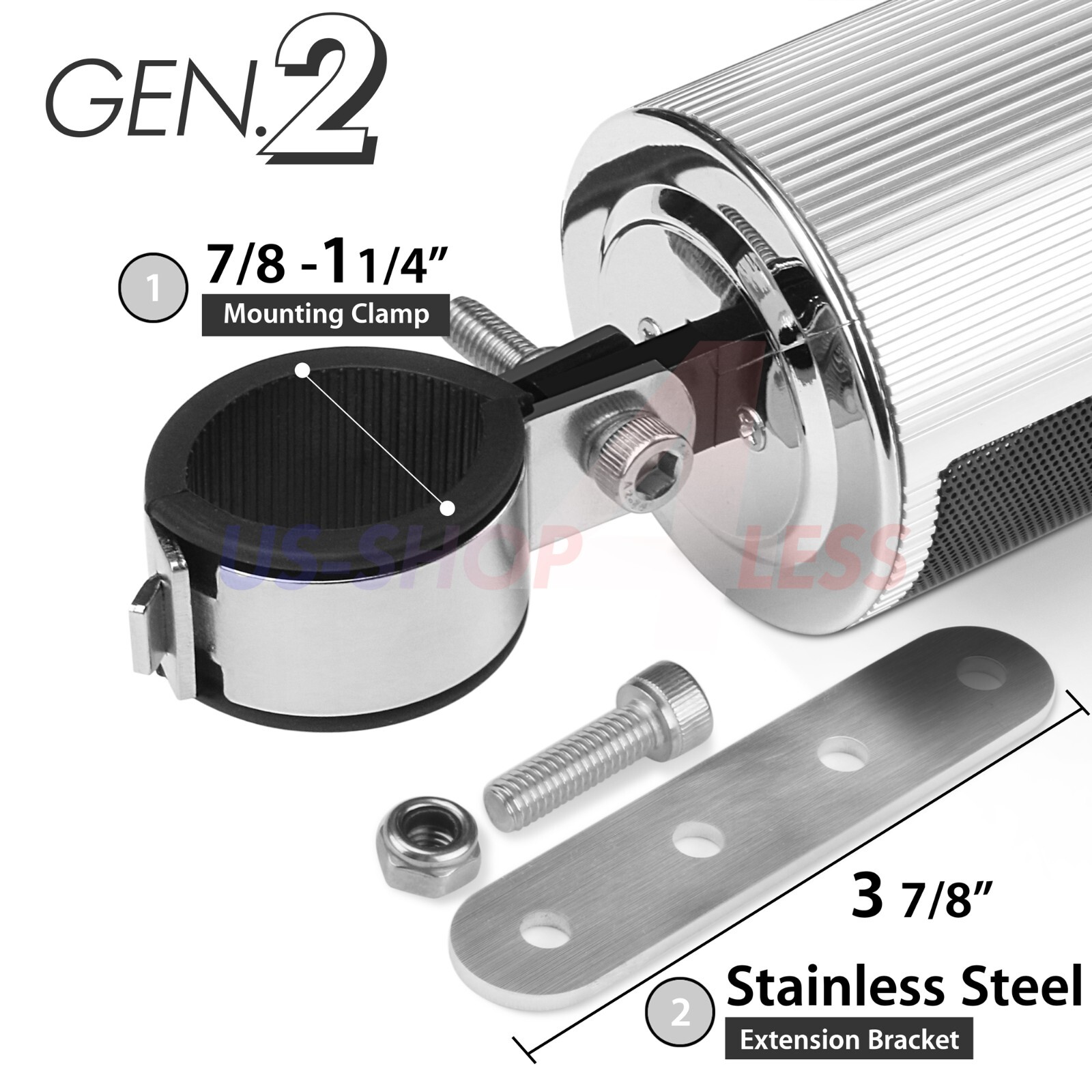 Waterproof Bluetooth Motorcycle Stereo Speakers Soundbar Audio System 4 Wheeler