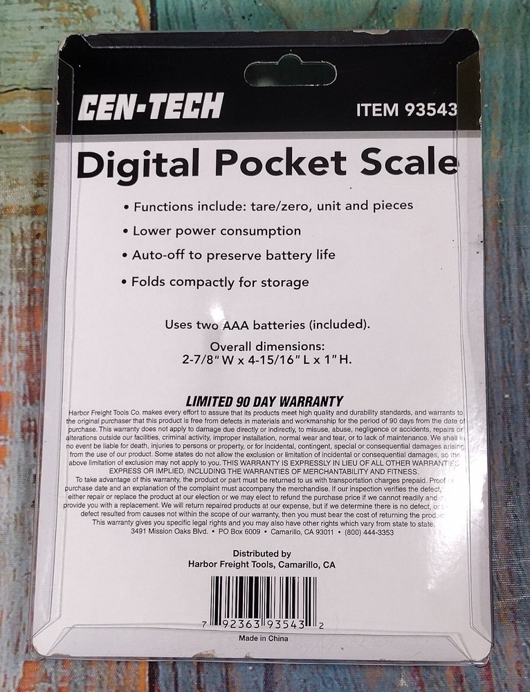 Cen-Tech Digital Pocket Scale - NEW