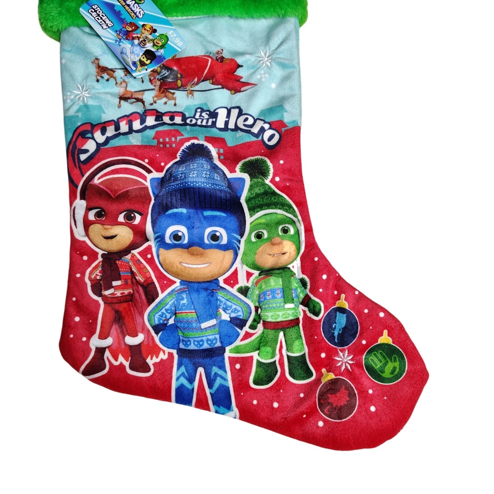 Ruz PJ Masks Santas Our Hero 18 Inch Embroidered Plush Christmas Stocking
