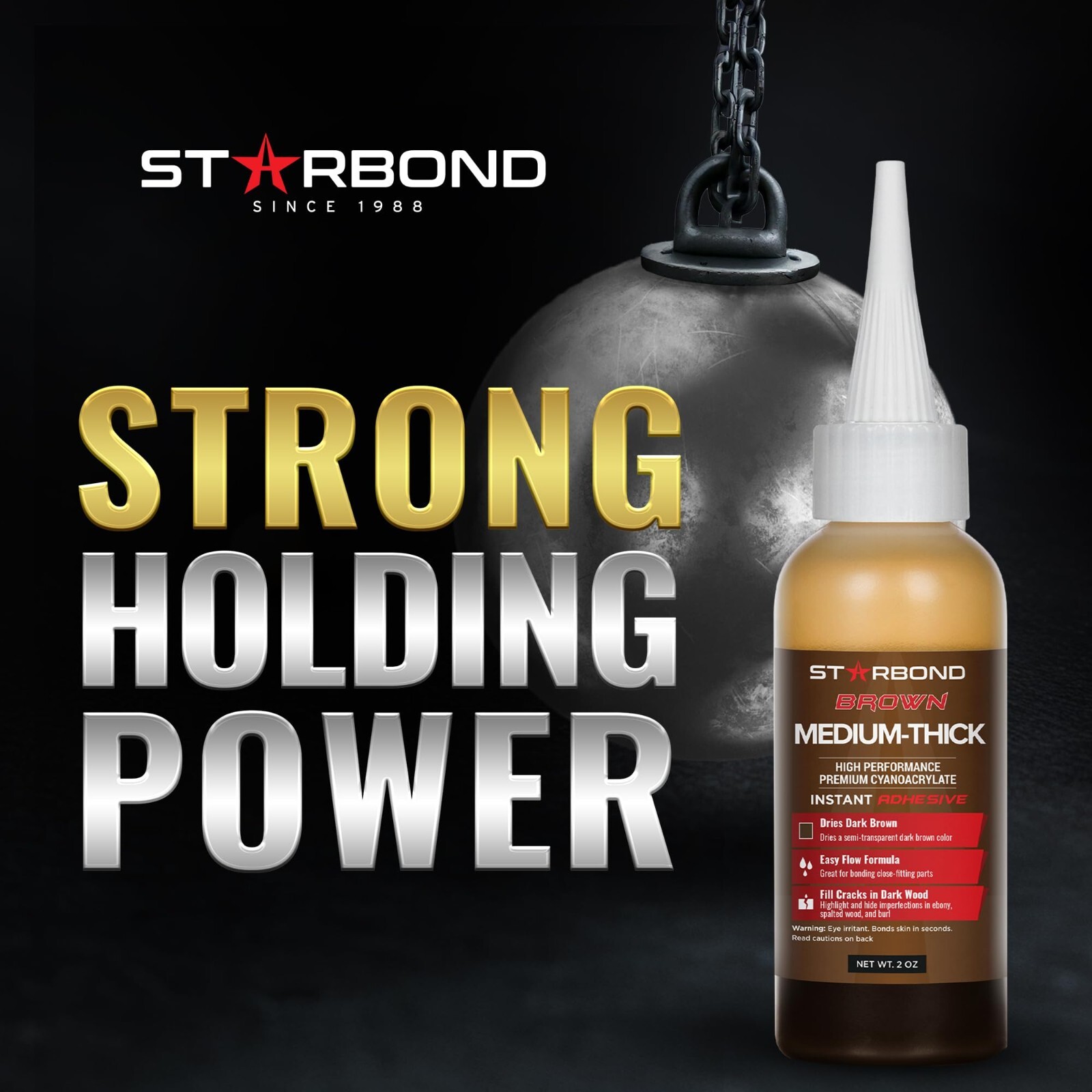 Starbond 2 oz. Dark Brown - Super Glue (Premium Cyanoacrylate CA Glue)
