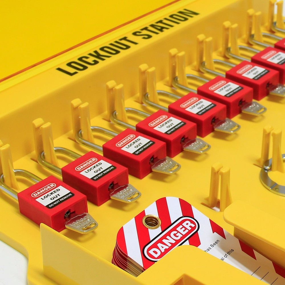 Wisamic Lockout Tagout Station with Cover, Includes 10 Key Different Padlocks...