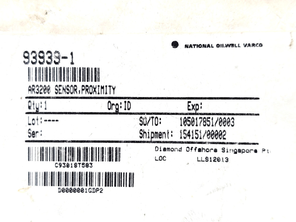 93939-1 NOV INDUCTIVE PROXIMITY SENSOR