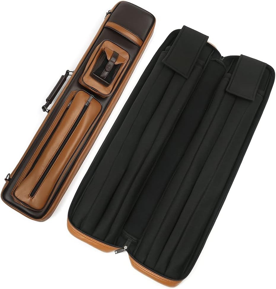 Durable 4x4 & 4x5 Pool Cue Case – Elegant Design with Adjustable Shoulder Strap