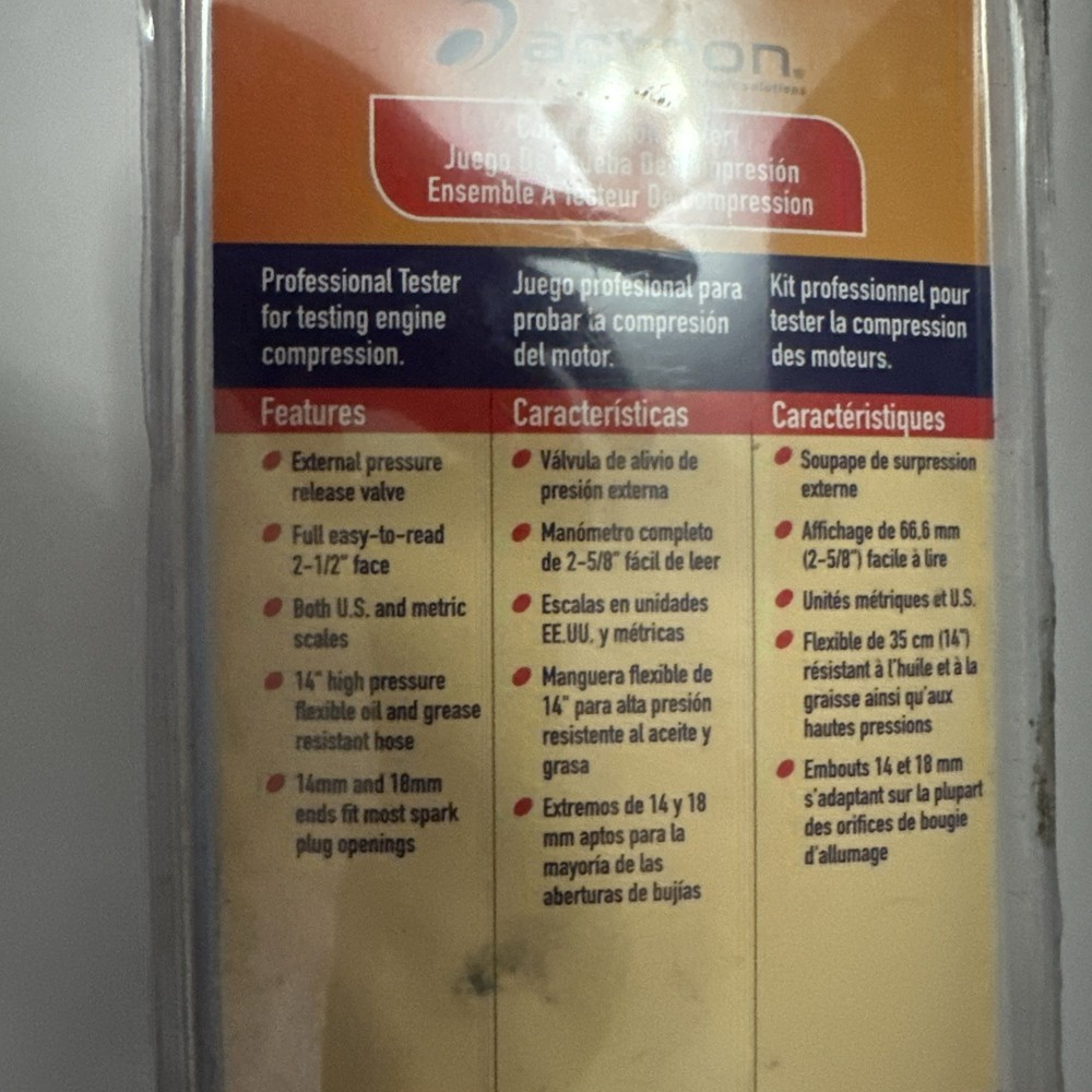 Actron COMPRESSION TESTER CP7826 WITH HOSE Open Package New