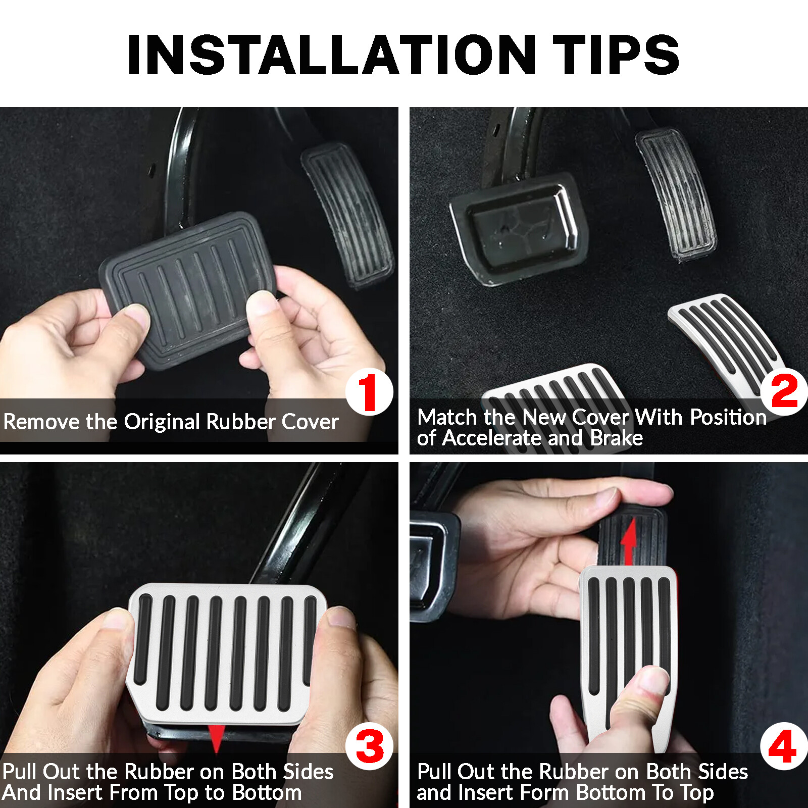 AntiSlip Foot Pedal Pads Aluminum Non-Slip Cover Accessories For Tesla Model 3/Y