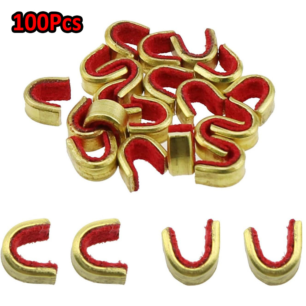 100Pcs Archery Bow String Nock Points Brass Buckle Clips Nocking Protector Bow