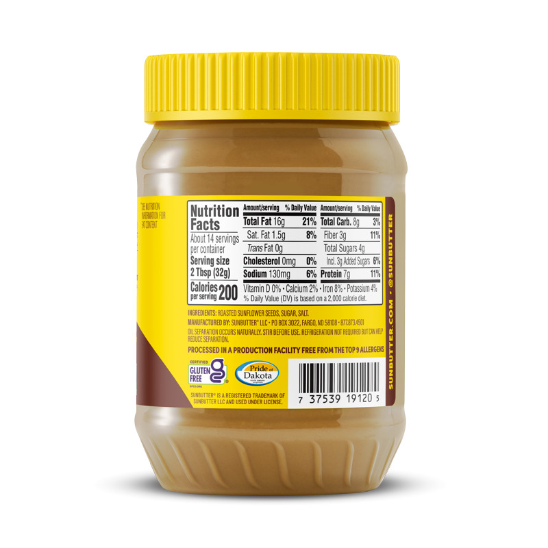 SunButter Original Sunflower Seed Butter 16 oz Jar