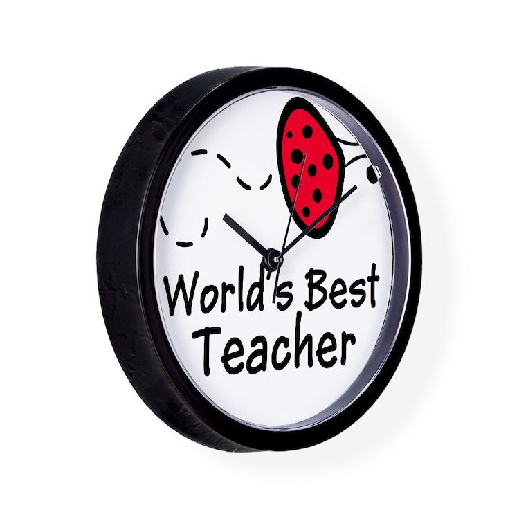 CafePress Ladybug Teach 10" Wall Clock (1049368966)
