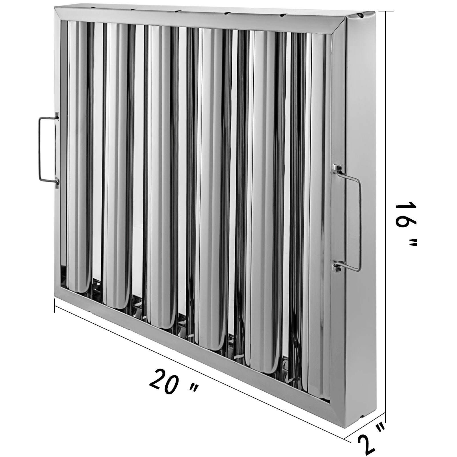 VEVOR 6PCS 20"x16" Stainless Steel Hood Grease Commercial Exhaust Filter Baffle