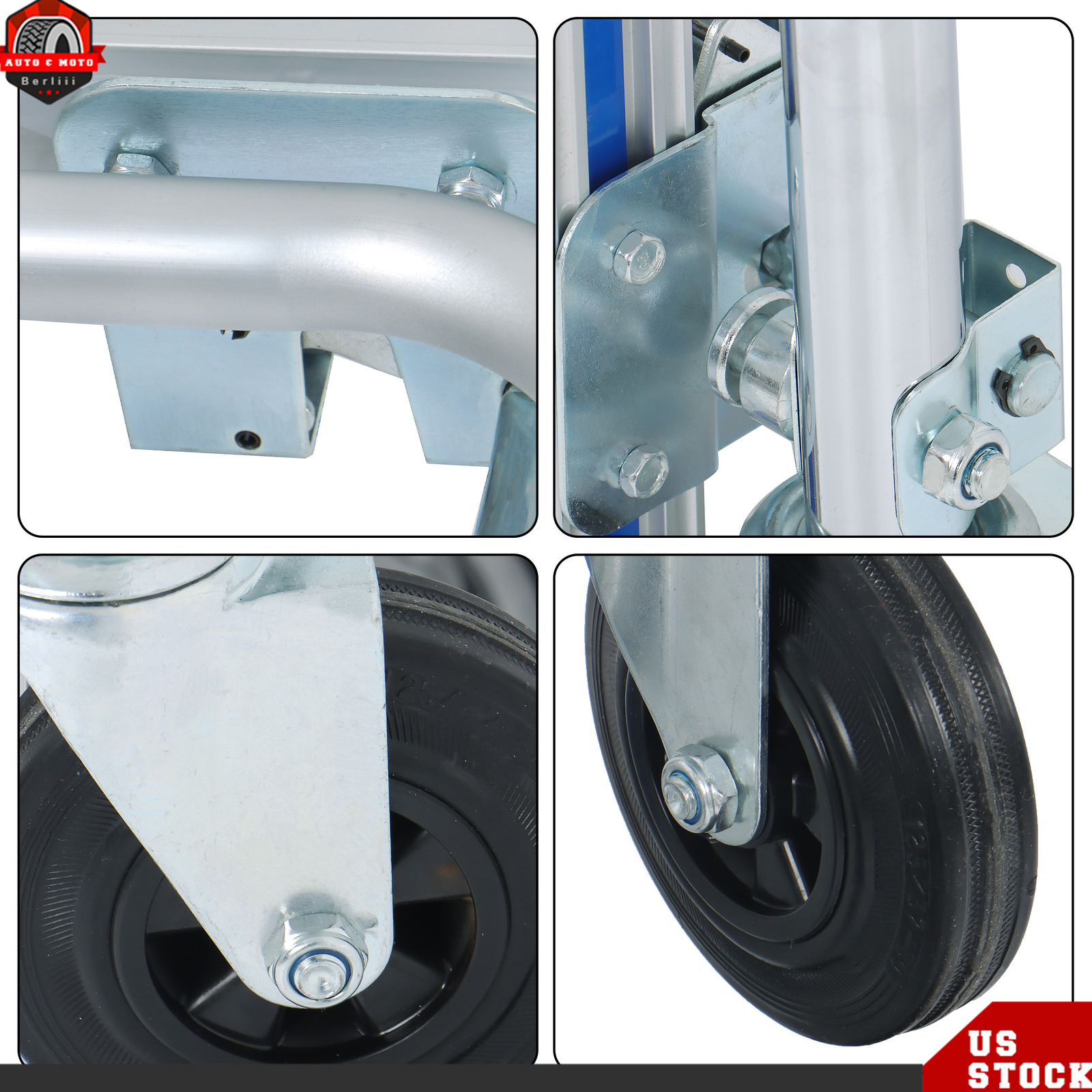 1000 Lbs Capacity Aluminum Convertible Hand Truck 4-in-1 Heavy Duty Dolly Cart