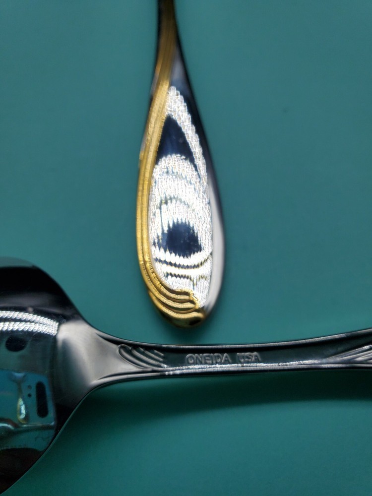 Oneida Golden Camber Pierced Serving Spoon