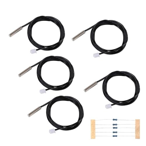 5PCS 1M 10K 3950 NTC Thermistor Temperature Sensor Probe, 1% Accuracy