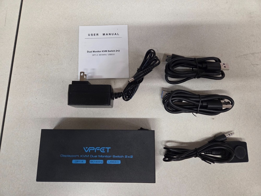 Displayport KVM Switch box 2 Monitors 2 Computers USB3.0 4 USB Devices