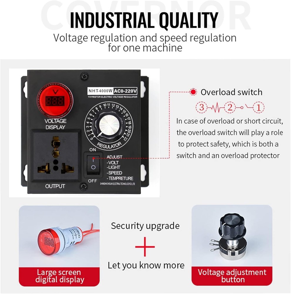 Fan Speed Controller - Adjustable 110V Motor Regulator