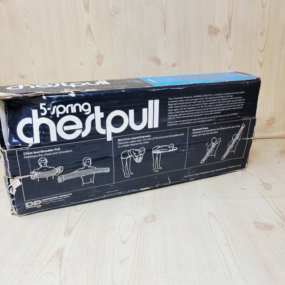 Vintage 1970s DP 5 Spring Chest Pull Expander Exerciser in Original Box