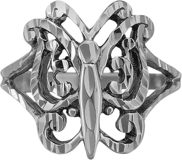 Size 6 - Diamond Cut Butterfly Ring