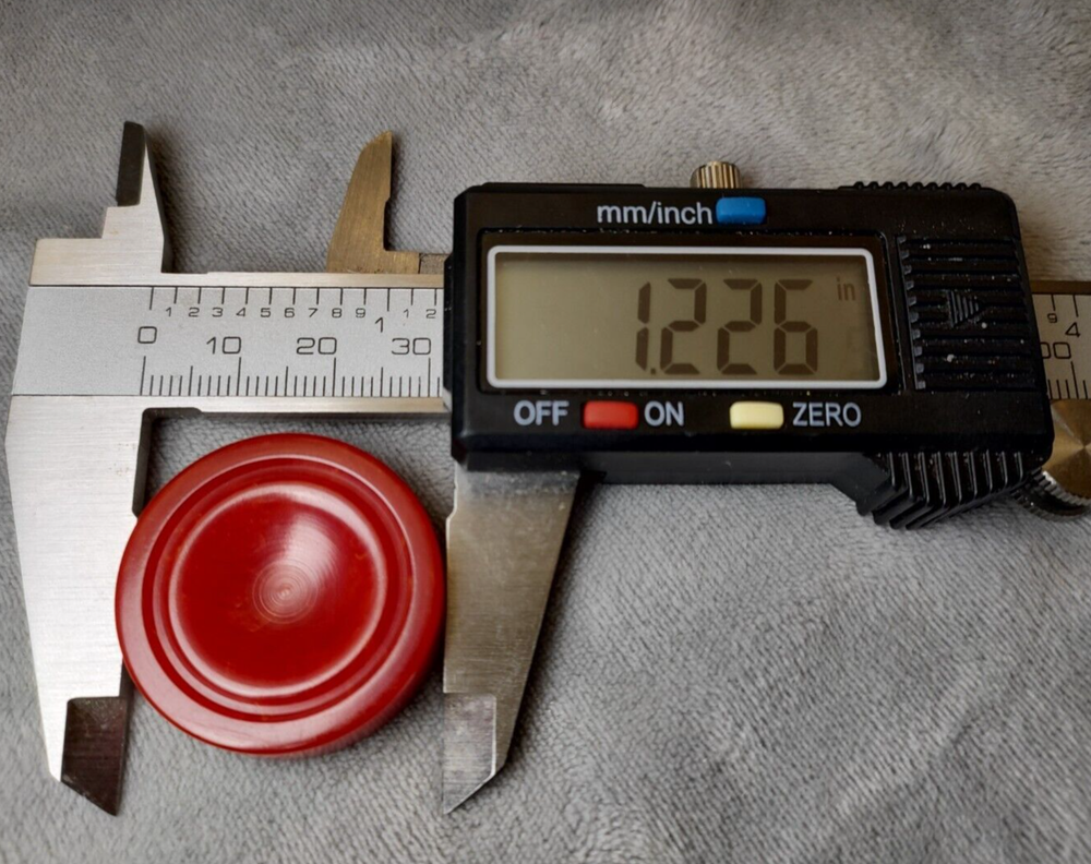 Bakelite Turned Backgammon Chip Cherry Red Swirl 1.22" Replacement 1pc Catalin