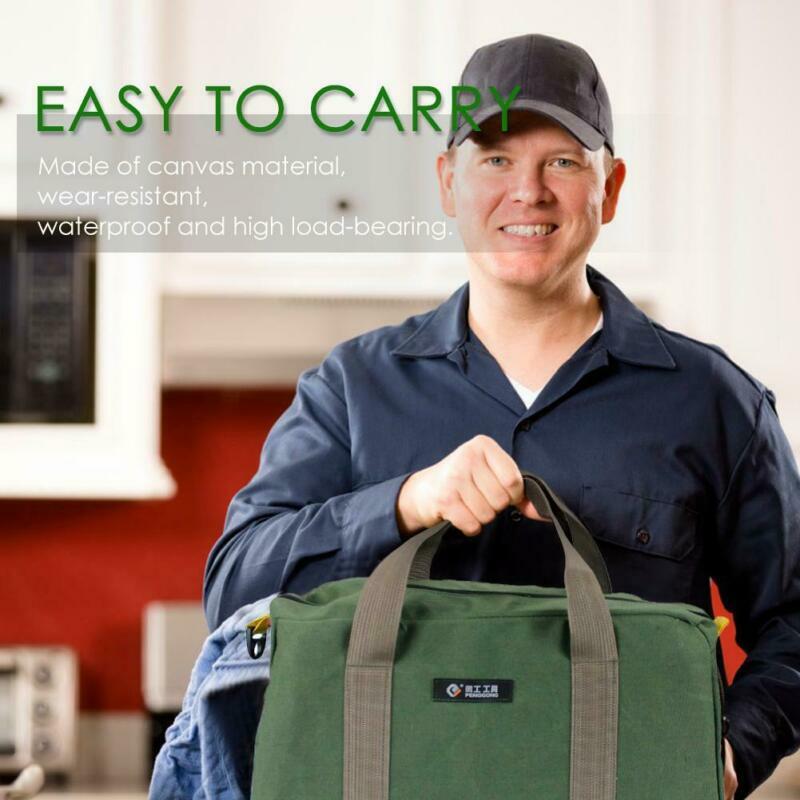 Multi-function Tool Bag Canvas Waterproof Storage Portable Toolkit Zipper Bag
