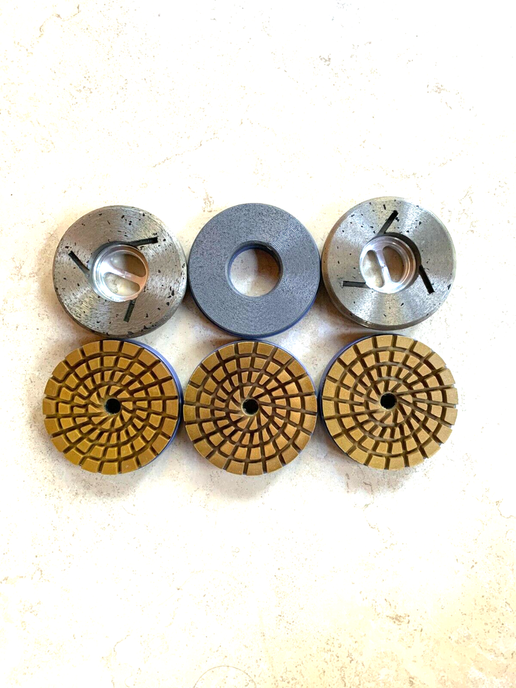 Granite marble engineered stone countertop polishing tools 4" snail-lock 5-step